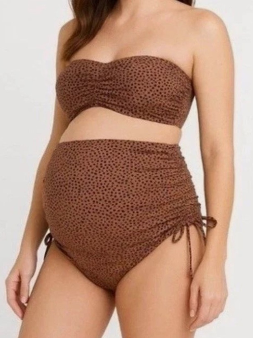 A Pea in the Pod Maternity Cheetah Convertible Two-Piece Swimsuit Size M NWT
